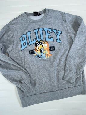 Gray Bluey Crewneck Pullover Sweatshirt